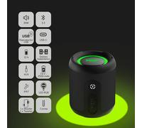 Haut-Parleur Bluetooth 5.3 Puissant 25 W, Résistant À L'Eau, Batterie 13H, Microphone, Entrée Auxiliaire, Usb Type C, Tws, Compatible Avec Alexa Haut-Parleur Portable Easy 4 Noir.