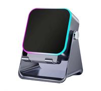 Haut-parleur Bluetooth 5 en 1 sans fil à induction avec support de téléphone, caisson de basses 57 mm, batterie externe 5000 mAh, lumière RVB, haut-parleur à induction auto-play pour smartphone et