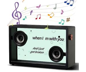Haut-parleur Bluetooth avec affichage dynamique des paroles - Basse lourde HiFi - Contrôle par application - 3 modes de réglage - Bruit blanc - Animation de scène - Cadeau