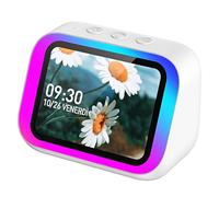 Haut-parleur Bluetooth avec écran 4" - Smart Speaker avec assistant vocal, appels, musique, météo, calendrier, réveil, horloge mondiale, effets d'éclairage, recherche de téléphone, appareil photo à