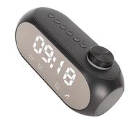 Haut-Parleur Bluetooth avec Horloge, Radio-Réveil FM, éclairage Rvb, Basses Fortes, Affichage de la Température et de L'heure, Réveil (Noir)
