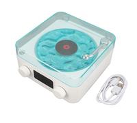 Haut-Parleur Bluetooth avec Lecteur de Vinyle, Haut-parleurs avec Lampe, Lecteur sans Fil, Son stéréo Compact, lumière ambiante, Cadeau créatif, Haut-Parleur Vintage Portable pour (Blanche)