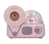 Haut-Parleur Bluetooth avec Lumière Esthétique Vintage pour Musique D'ambiance Fiesta et Relaxation Nocturne Puissance 3 W Taille Compacte (Pink)