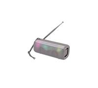 Haut-parleur Bluetooth Cool FM Lampe LED Colonne sans fil portable avec antenne ajustable forte Signal FM Haut-parleur(Grey)