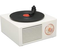 Haut-Parleur Bluetooth De Style Tourne-Disque En Vinyle,Mini Haut-Parleur Sans Fil Bluetooth 5.0,Haut-Parleur Mignon De Style Classique À L'Ancienne,Volume Élevé,Entrée Bt/Aux/Carte(Blanc)[L682]