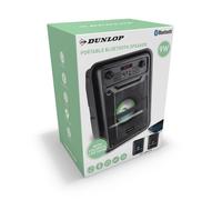 Haut-parleur Bluetooth Dunlop - 9W - avec radio FM et entrée AUX/MIC - entrée pour carte TF et USB - fonction TWS - éclairage LED - noir