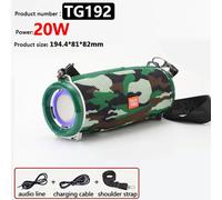 Haut-parleur Bluetooth extérieur ipx6 imperméable sans fil colonne portable super Basic Party audio 3D stéréo Haut-parleur PC music center super Bass FM TF carte USB tg187-20W Camouflage