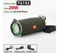 Haut-parleur Bluetooth extérieur ipx6 imperméable sans fil colonne portable super Basic Party audio 3D stéréo Haut-parleur PC music center super Bass FM TF carte USB tg187-20W Vert