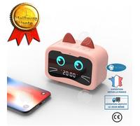 Haut-parleur Bluetooth - INN® - Chaton Rose - Mini haut-parleur avec réveil - Sans fil - USB