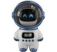 Haut-Parleur Bluetooth,Interphone Vocal Ai,Carte Son Bluetooth À Trois Tonalités Équilibrées,Mode Lecture,Haut-Parleur Sans Fil,Alarme,Astronaute,Avec Veilleuse (Blanc)