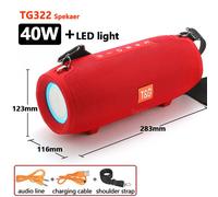 Haut-parleur Bluetooth LED haute puissance,étanche,colonne portable pour ordinateur,caisson de basses,centre de musique,TG322,40W