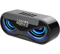 Haut-Parleur Bluetooth Multifonction Diaphragme Indépendant Boîte De Haut-Parleur Clignotant Abs Lumière Colorée Longue Durée De Vie De La Batterie(Black)