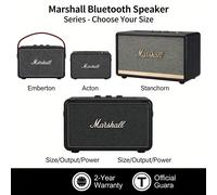Haut-parleur Bluetooth portable Marshall, son stéréo sans fil avec basses puissantes, étanche IPX7, 30 heures d'autonomie, lecteur de musique d'extérieur EMBERTON III-white
