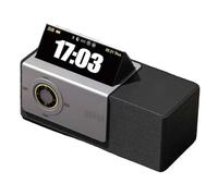 Haut-parleur Bluetooth Portable, Ornement D'horloge De Bureau, Avec Écran Rabattable De 5", Les Paroles Peuvent Être Affichées, Éclairage Ambiant Créatif 1800 K, For La Maison, Les Fêtes(Black)