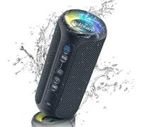 Haut-parleur Bluetooth portable Ortizan X8 Pro avec son stéréo 40 W, basses riches, étanche IPX7, autonomie 30 heures, lumières de couleurs mélangées, 3 EQ Rose