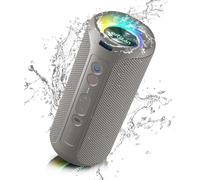 Haut-parleur Bluetooth portable Ortizan X8 Pro avec son stéréo 40 W, basses riches, étanche IPX7, autonomie 30 heures, lumières de couleurs mélangées, 3 EQ-GRIS