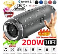 Haut-parleur Bluetooth Portable, puissance de crête 200W, étanche IPX7, pilier HIFI extérieur, caisson de basses, boîte à son stéréo, Radio FM, boîte à flèche TF MINI Gold