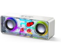 Haut-Parleur Bluetooth Portable Sans Fil Avec Design Mecha Transparent, Lumière De Streaming, Son Stéréo Tws,Carte Tf,Aux, Haut-Parleur Extérieur Pour Fête, Camping,Plage,Voyage,Randonnée,Bl[L1050]