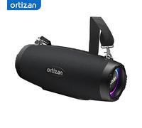 Haut-parleur Bluetooth portable sans fil Ortizan M8, haut-parleur extérieur 60W Bluetooth 6.0 avec basses améliorées, étanche IP67, lumières de fête et sangle d'épaule, Auracas Snyc 100+ haut-parleurs