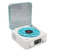 Haut-Parleur Bluetooth Portable style tourne-disque avec veilleuse et Affichage de l'heure et 4 Bruit Blanc pour Chambre à Coucher