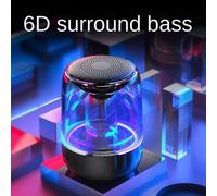 Haut-parleur Bluetooth pour téléphone portable Lumieres colorées de haute qualité sans fil Petit haut-parleur Subwoofer Portable Accueil Influence Mini cadeau, modele drapeau noir