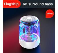 Haut-parleur Bluetooth pour téléphone portable Lumieres colorées de haute qualité sans fil Petit haut-parleur Subwoofer Portable Accueil Influence Mini cadeau, modele phare blanc