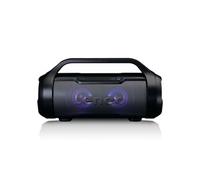 HAUT-PARLEUR BLUETOOTH RÉSISTANT AUX ÉCLABOUSSURES AVEC RADIO FM, USB, SD ET LUMIÈRES DE FÊTE NOIR