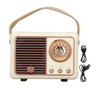 Haut-parleur Bluetooth rétro, décor Vintage, Style ancien, Mini haut-parleur Portable sans fil pour cuisine, bureau, chambre à coucher, bureau, extérieur (Blanche)
