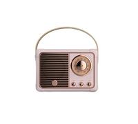 Haut-parleur bluetooth retro portable plugable clé usb TF cassette FM rose