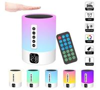 Haut-parleur Bluetooth RGB, Aide au Sommeil à Bruit Blanc, avec Fonction Réveil,Veilleuse Enfant 7 Couleurs Avec télécommandes