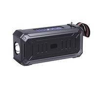 Haut-parleur Bluetooth sans fil solaire double énergie solaire Rechargeable avec lampe de poche TF USB lecteur de musique Mp3 système Audio Radio Fm Black