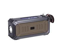 Haut-parleur Bluetooth sans fil solaire double énergie solaire Rechargeable avec lampe de poche TF USB lecteur de musique Mp3 système Audio Radio Fm khaki