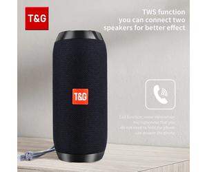 Haut-parleur Bluetooth T & G TG117, boîte de son TWS Portable, haut-parleur étanche, haut-parleurs stéréo Surround d'extérieur, Support Radio FM TF Sky Blue