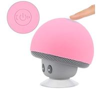 Haut-Parleur Champignon Bluetooth Haut-Parleur sans Fil Rose Haut-Parleur Champignon Portable sans Fil Subwoofer avec Fonction Ventouse (Rose)