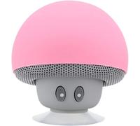 Haut-Parleur Champignon, Mini Caisson De Basses Portable Sans Fil Bluetooth En Forme De Champignon Avec Ventouse, Microphone Intégré, Rose[Z1315]