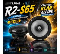 Haut-parleur coaxial 2 voies Alpine R2-S65 R-Series 16,5 cm (6,5 pouces) 300 ...
