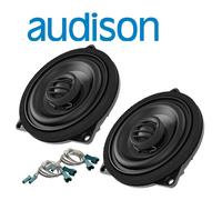 Audison APBMW X4M Système Coaxial 2 Voies 100 mm pour BMW Mini, Puissance 80W, Tweeter Tetolon 20 mm, Montage Plug & Play pour Portes d'origine, Impédance 4 Ohm