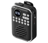 Haut-parleur compatible Bluetooth avec batterie rechargeable de 400 mAh - Mini radio portable rétro - Lecture multi-mode pour la compréhension de l'écoute des histoires d'opéra radio (noir)