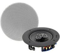 ChiliTec Enceinte encastrable pour Plafond Mural - 2 Voies 80 W Haut de Gamme Rond 234 x 60 mm - Blanc