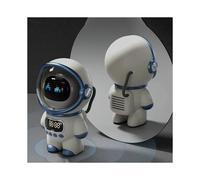 Haut-Parleur D'Astronaute Intelligent, Stéréo Portable, Audio Interactif avec Support de Réveil, Horloge de Table TF/FM Rose