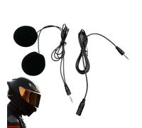 Haut-parleur de casque pour moto - Écouteurs filaires de 3,5 mm avec câble d'extension de 1 m - Casque de vélo de sport fin pour casque intégral - Réponse audio claire - Pour le cyclisme en motoneige