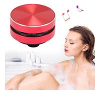 Haut-Parleur de Conduction en Os, Haut-Parleur Bluetooth sans Fil Lecteur de Musique, Stéréo Basse Créative avec Ventouse, Douche, Maison, Extérieur (Rouge)