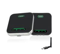 Haut-parleur de conférence Bluetooth avec microphone, 2 haut-parleurs avec dongle, technologie d'extension sans fil, distance de 12 m avec jusqu'à 20 personnes, pour grandes réunions moyennes et