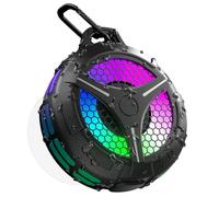 Haut-Parleur de Douche Bluetooth étanche IPX7, Haut-parleurs Portables sans Fil, Basses stéréo, lumières RVB, Son Surround 360°, véritable stéréo sans Fil, Son Clair 15 W, Microphone intégré pour