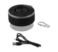 Haut-parleur de douche compatible Bluetooth, radio FM portable, étanche, son HD à 360°, avec ventouse, affichage de l'heure et de la batterie (noir)