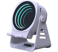 Haut-parleur de musique LED RVB BT5.3 avec support de téléphone et | Construction ABS, pilote 5 W, SNR 90 dB, taille compacte, s'adapte à un bureau ou une étagère