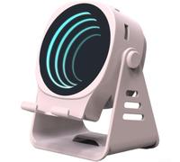 Haut-parleur de musique LED RVB BT5.3 avec support de téléphone RVB LED | Construction ABS, pilote 5 W, SNR 90 dB, taille compacte, s'adapte à un bureau ou une étagère
