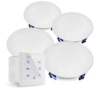 Power Dynamics A100WSet Lot de 4 haut-parleurs de plafond avec amplificateur mural - Blanc, avec câbles de connexions Blanc G