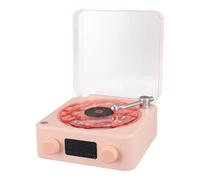 Haut-Parleur de Style Tourne-Disque, Affichage de L'heure de Nuit, Haut-Parleur Stéréo Multifonction 3 en 1 sans Fil pour Chambres à Coucher, Salons, Bureaux (#2)