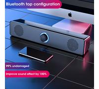 Haut-parleur d'ordinateur 4D Surround Soundbar Bluetooth Speaker5.0 Haut-parleur filaire Subwoofer stéréo Barre de son pour ordinateur portable PC Gamer, version Bluetooth